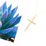 Grace Hanging Rhinestone Cross Necklace - MTT Collective