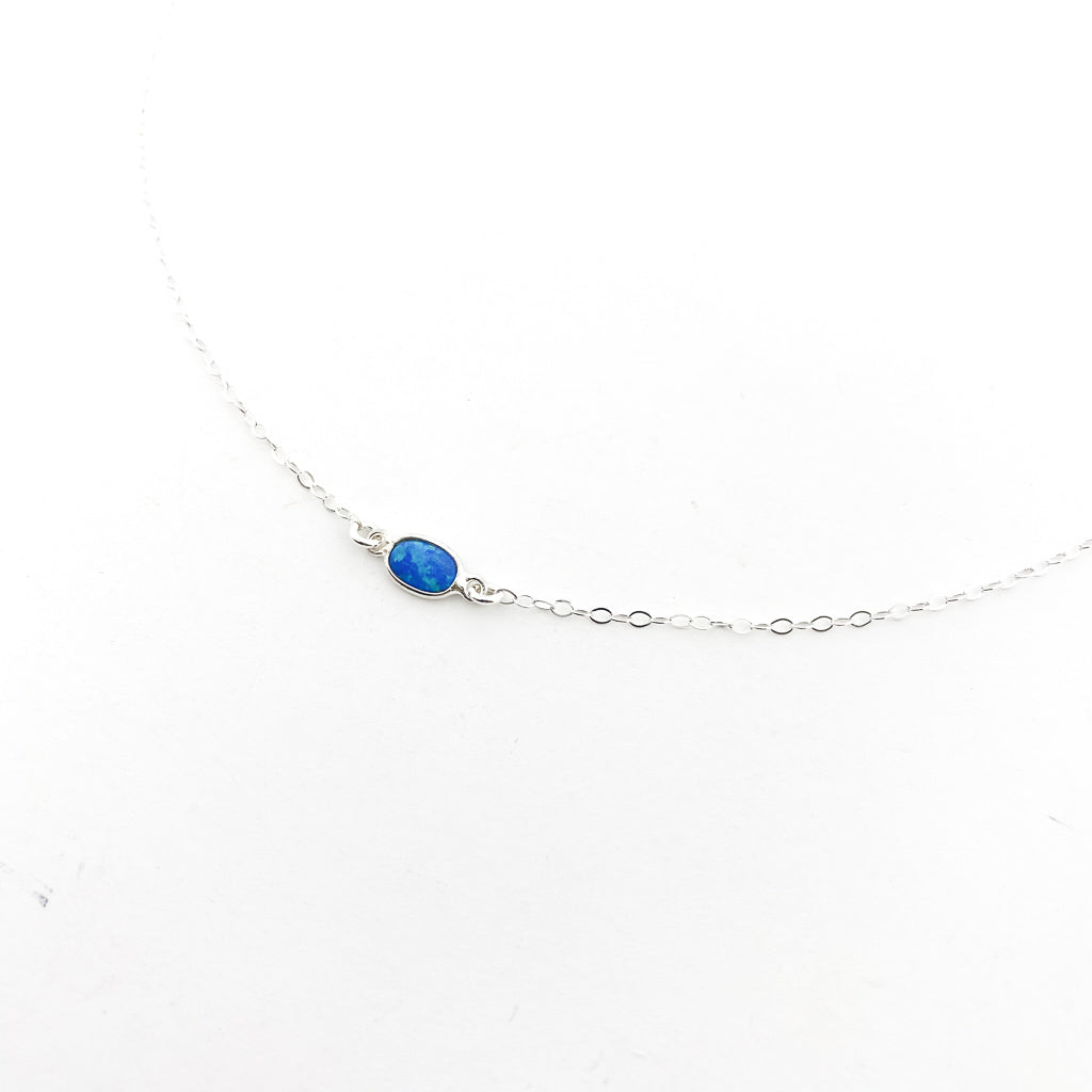 HELD BLUE LAB OPAL NECKLACE | STERLING SILVER - MTT Collective