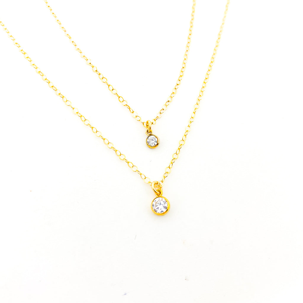 GUIDING LIGHT RHINESTONE NECKLACES | 14K GOLD-FILLED | SIZE OPTIONS - MTT Collective