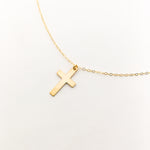 Faith Smooth Cross Necklace | Gold - MTT Collective