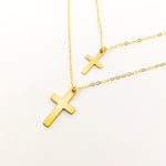 Faith Smooth Cross Necklace | Gold - MTT Collective