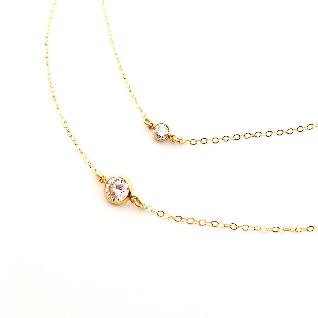 TATUM RHINESTONE NECKLACES | 14K GOLD-FILLED | MED & SM - MTT Collective