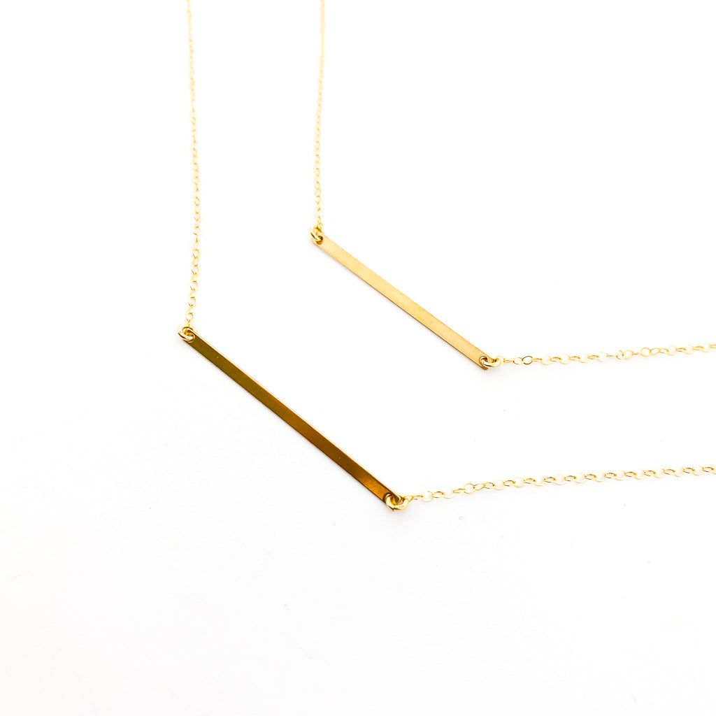 Thin Long Bar Necklaces | Gold - MTT Collective