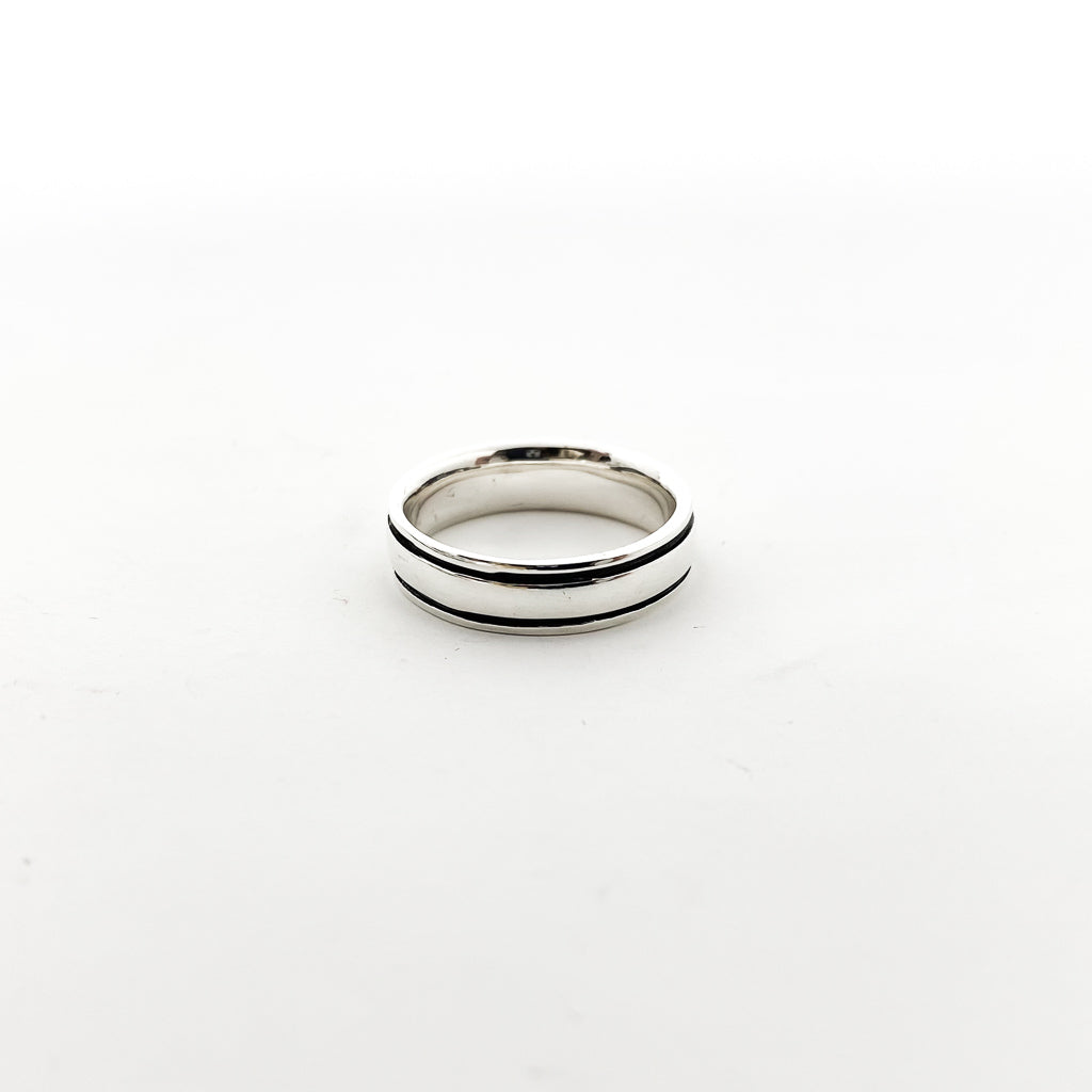Jordan Linear Groove 6MM Band Ring  | Silver - MTT Collective
