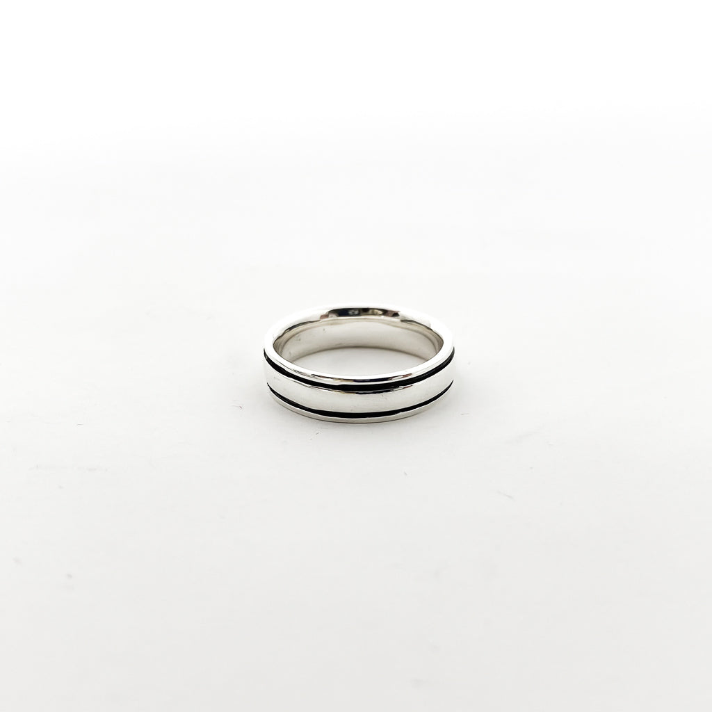 Jordan Linear Groove 6MM Band Ring  | Silver - MTT Collective
