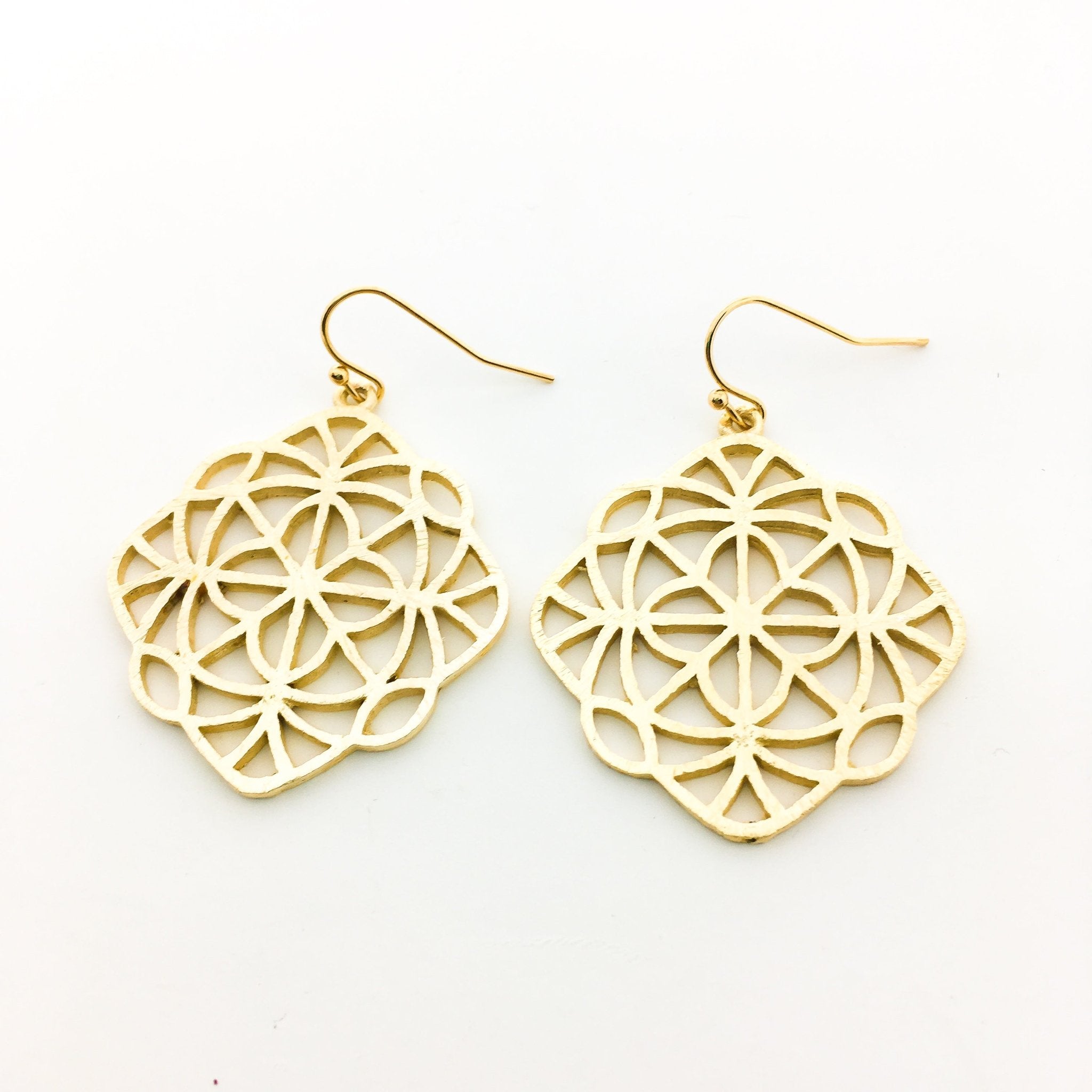 Neveah Brushed Kaleidoscope Earrings | Gold - MTT Collective