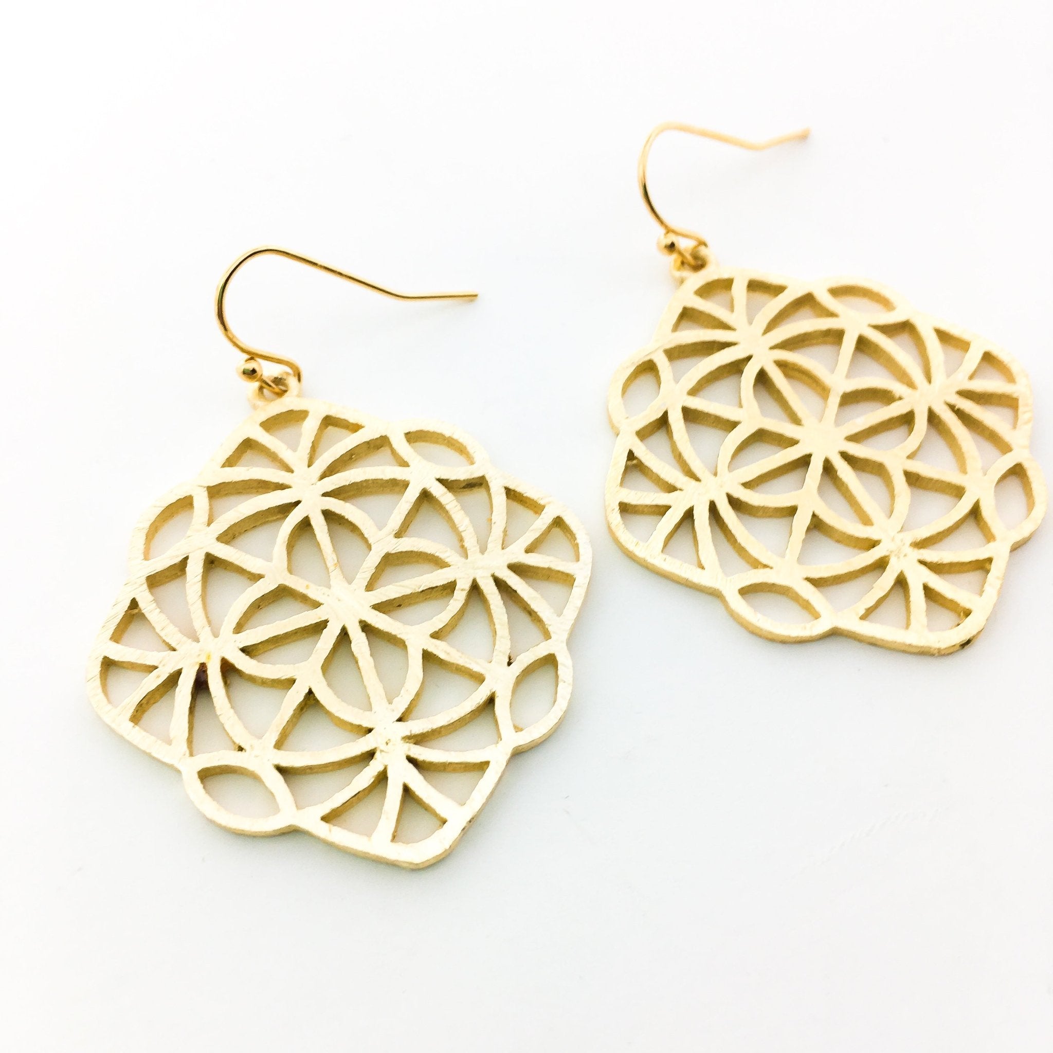 Neveah Brushed Kaleidoscope Earrings | Gold - MTT Collective
