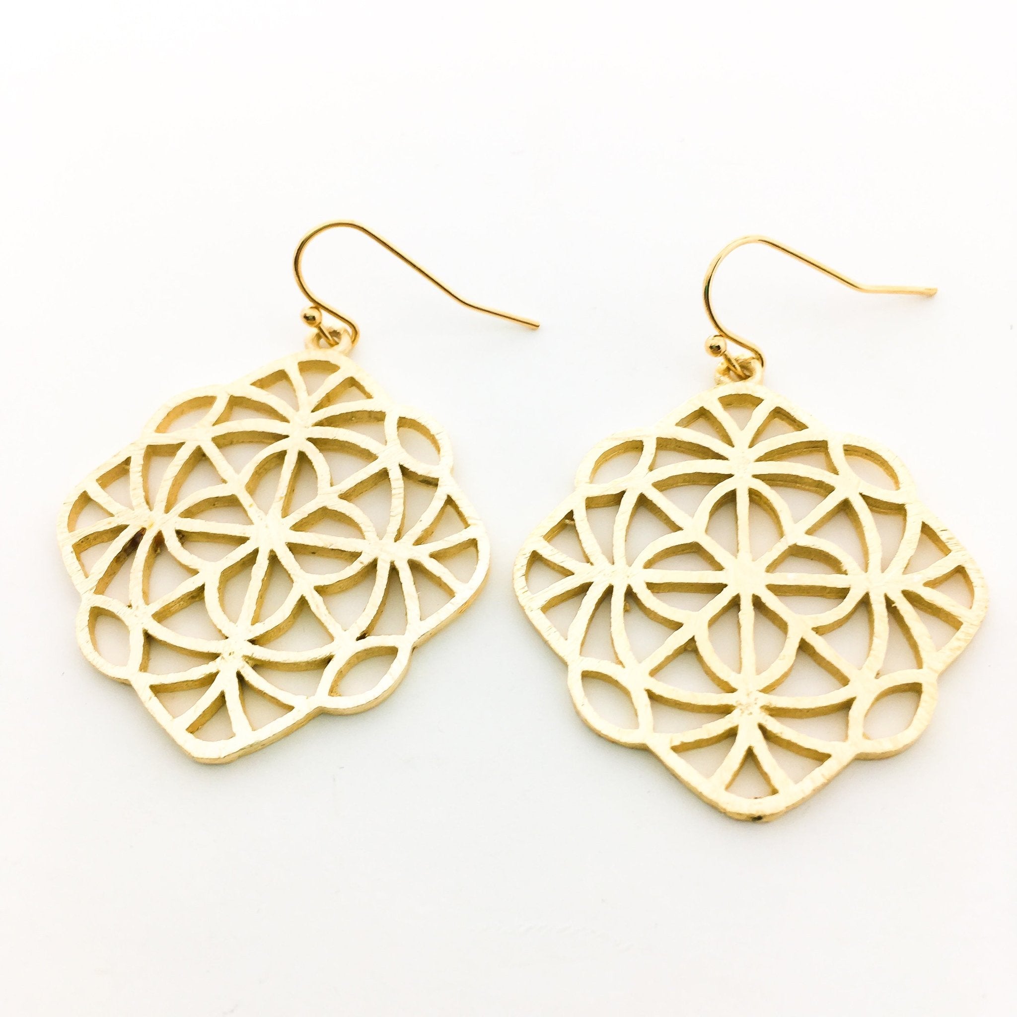 Neveah Brushed Kaleidoscope Earrings | Gold - MTT Collective