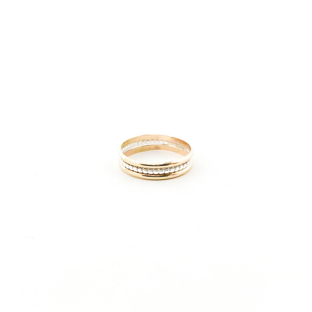 Nova Dotted Mixed Band Ring | Silver & Gold - MTT Collective