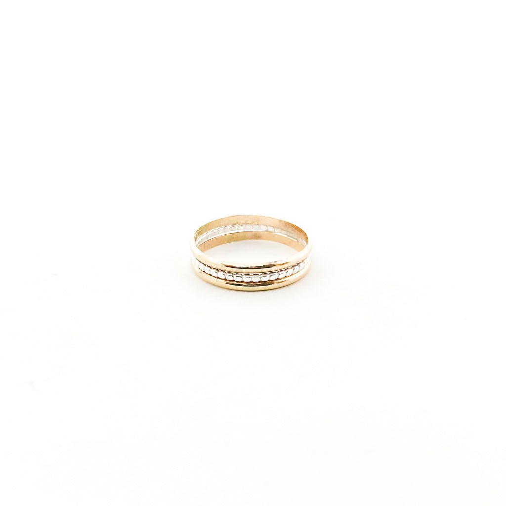 Nova Dotted Mixed Band Ring | Silver & Gold - MTT Collective