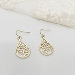 Nyla Floral Teardrop Brushed Earrings | Gold - MTT Collective
