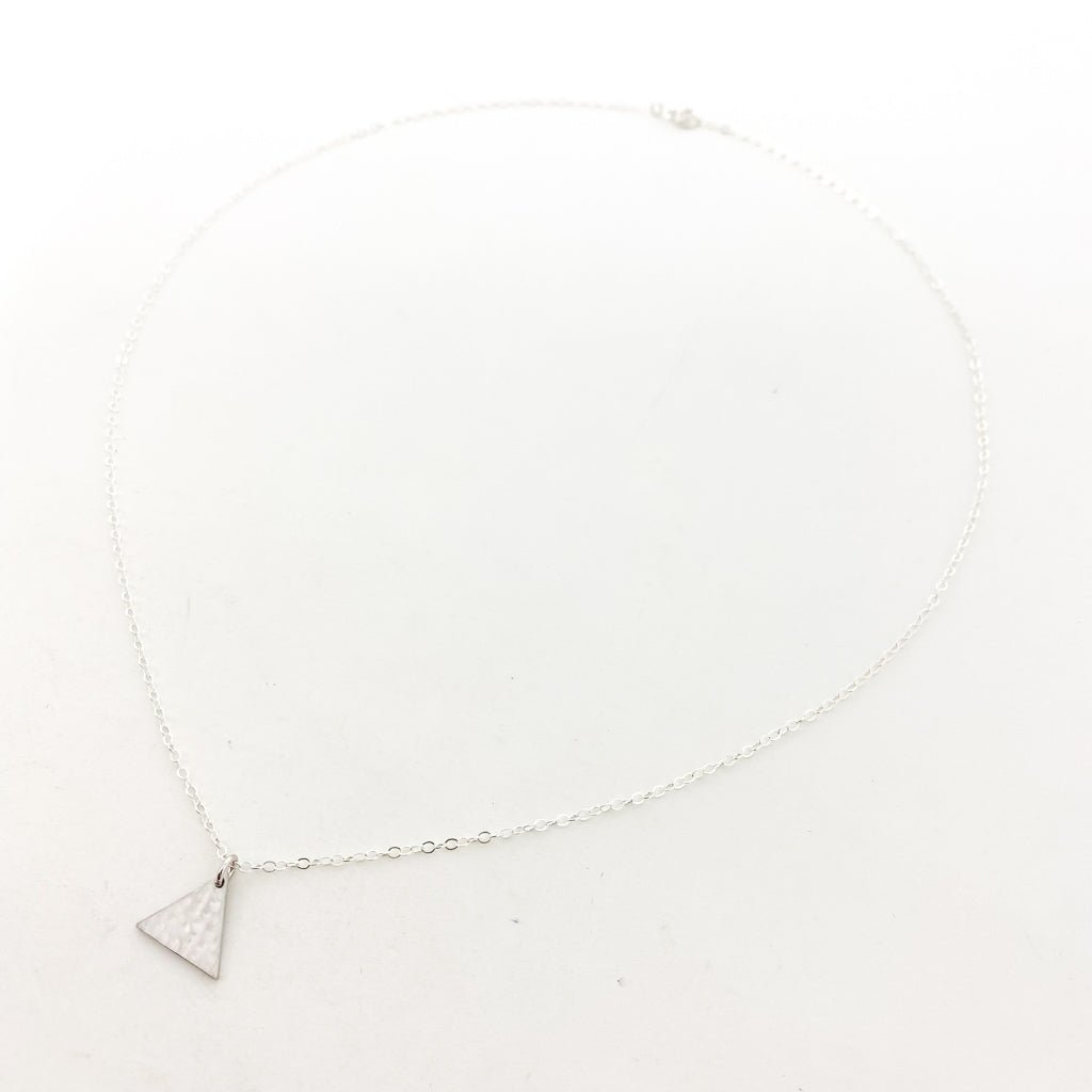 Oaklynn Hanging Rhodium Triangle Necklace | Silver - MTT Collective