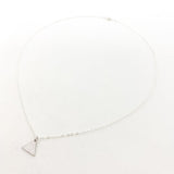Oaklynn Hanging Rhodium Triangle Necklace | Silver - MTT Collective