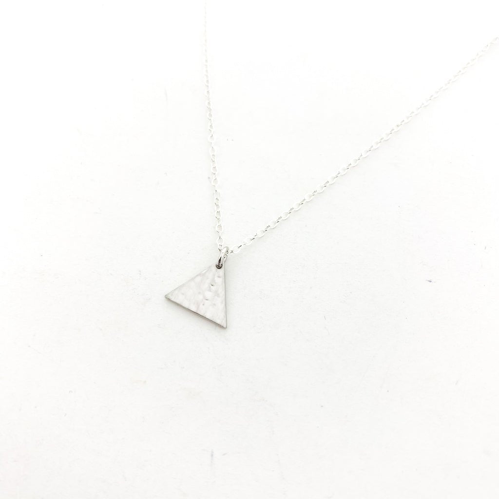 Oaklynn Hanging Rhodium Triangle Necklace | Silver - MTT Collective