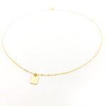 Olivia Square Disc Necklace | Gold - MTT Collective