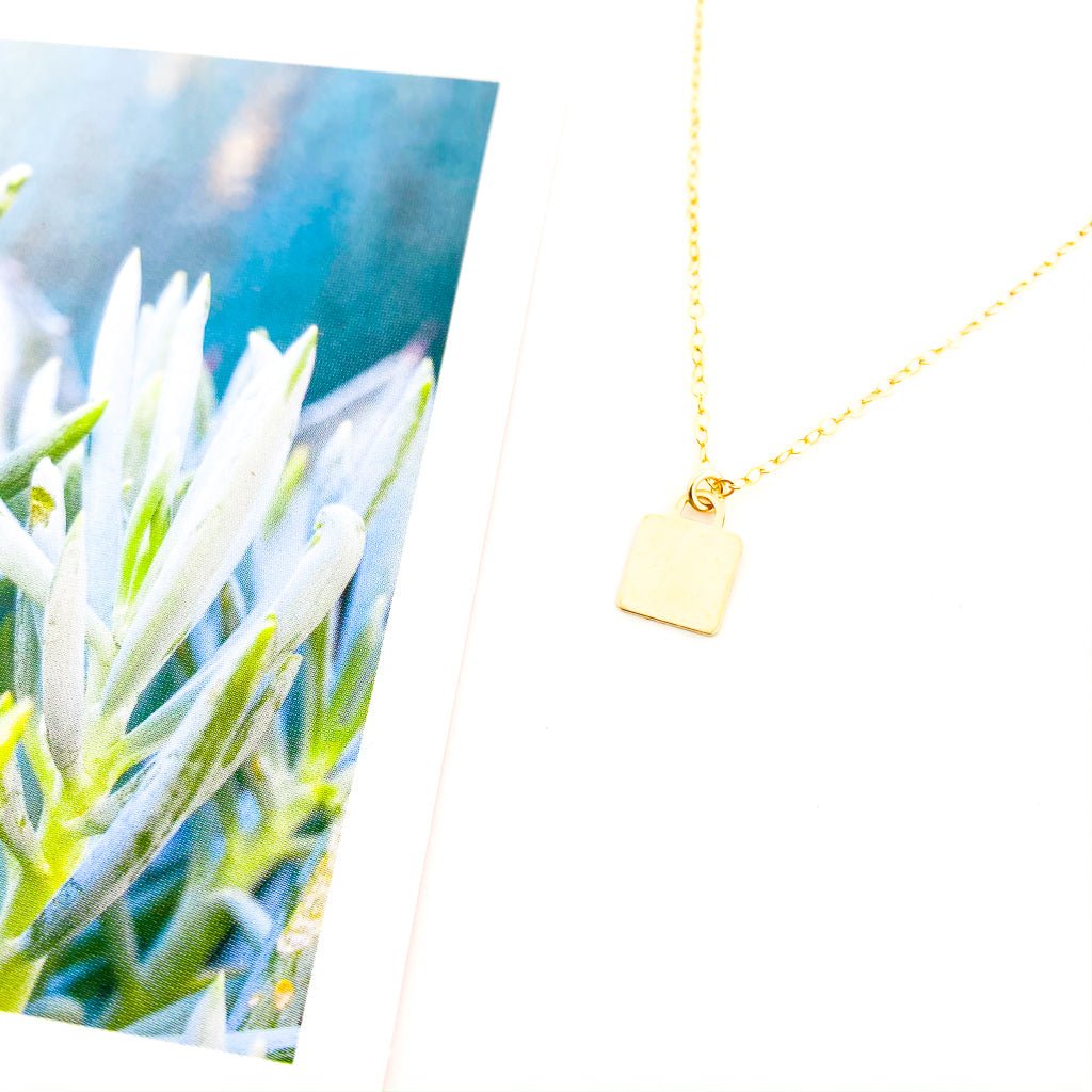 Olivia Square Disc Necklace | Gold - MTT Collective