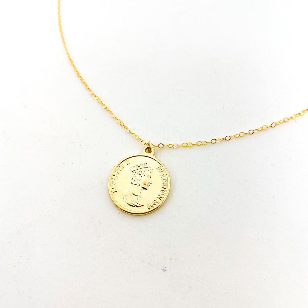 Parker Double - Sided Elizabeth Dos Pesos Coin Necklace | Gold - MTT Collective