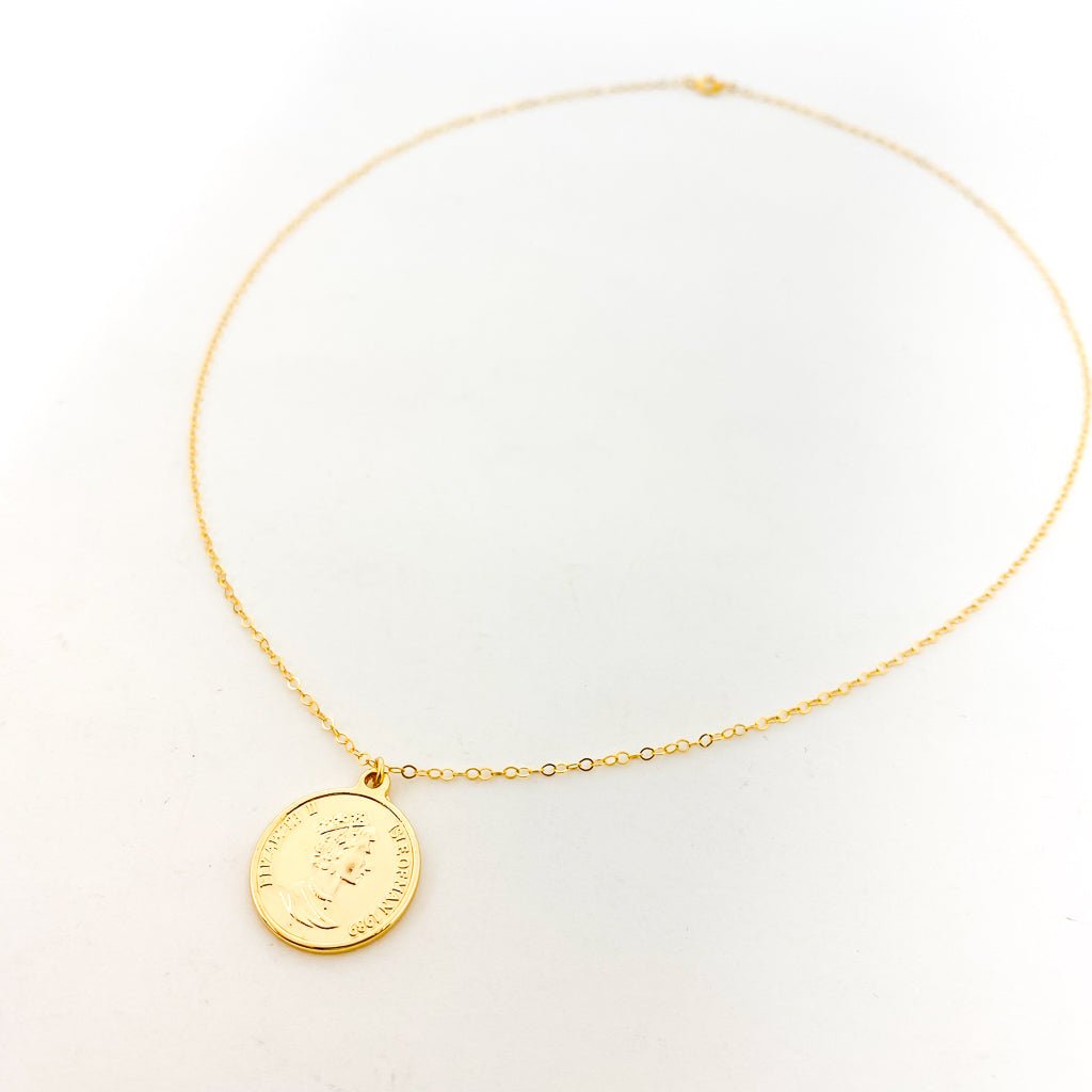 Parker Double - Sided Elizabeth Dos Pesos Coin Necklace | Gold - MTT Collective