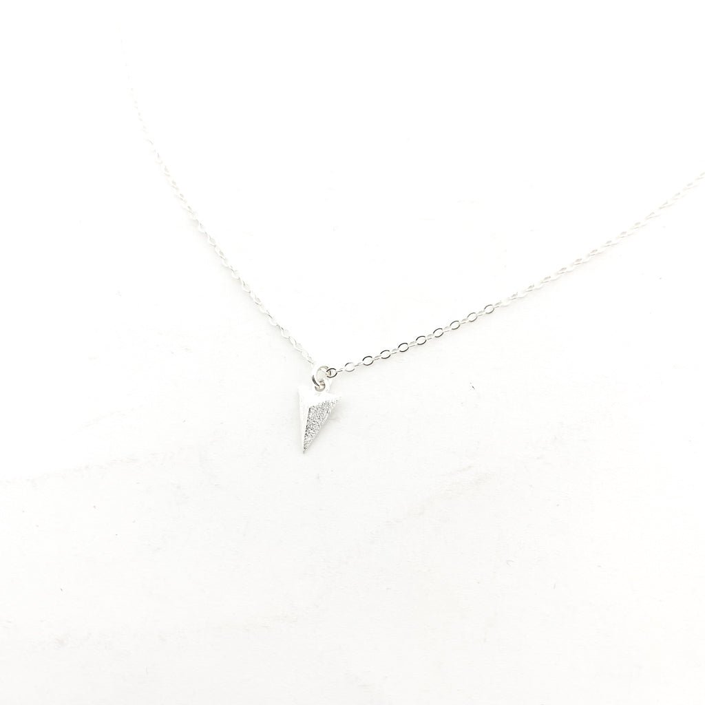 Paulina Textured Triangle Necklace | Silver - MTT Collective