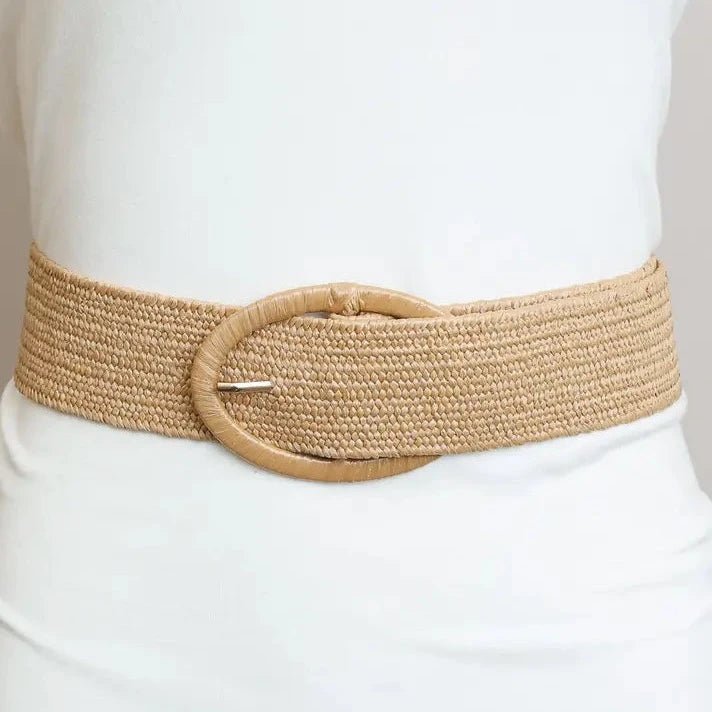 Raffia Oval Buckle Belt - MTT Collective