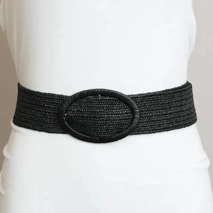 Raffia Oval Buckle Belt - MTT Collective
