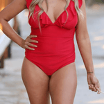 Red Hot Ruffle One - Piece Swimsuit - MTT Collective