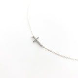 Rosalie Held Rhinestone Cross Necklace | Silver - MTT Collective