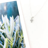 Ruth Mini Rhinestone Cross Necklace | Silver - MTT Collective