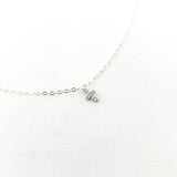 Ruth Mini Rhinestone Cross Necklace | Silver - MTT Collective