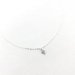 Ruth Mini Rhinestone Cross Necklace | Silver - MTT Collective