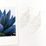 Sabrina Brushed Leaf Earrings | Silver - MTT Collective