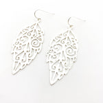 Sabrina Brushed Leaf Earrings | Silver - MTT Collective
