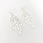 Sabrina Brushed Leaf Earrings | Silver - MTT Collective