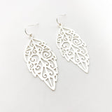 Sabrina Brushed Leaf Earrings | Silver - MTT Collective