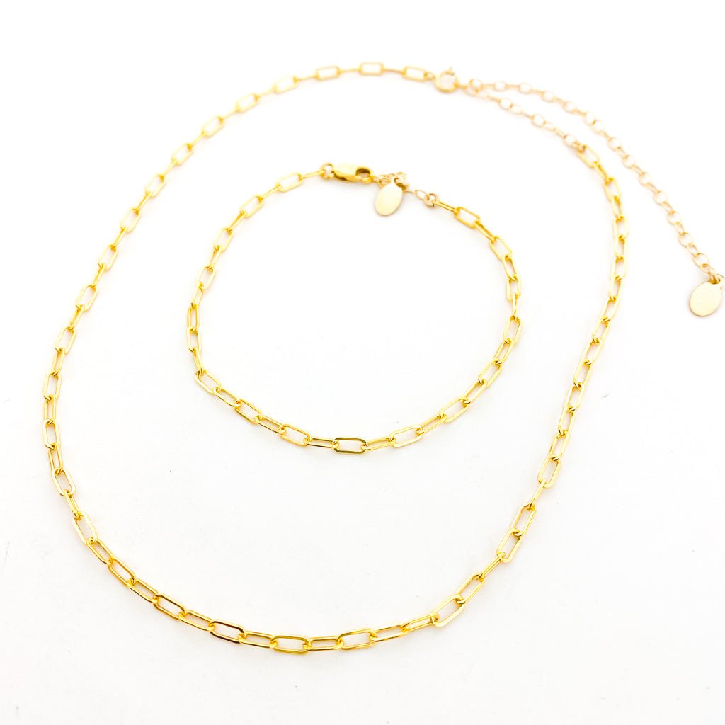 Sadie Oval Chain Jewelry Set | Gold - MTT Collective