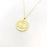 Shayla Large Double - Sided Francaise Coin Necklace | Gold - MTT Collective