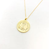 Shayla Large Double - Sided Francaise Coin Necklace | Gold - MTT Collective