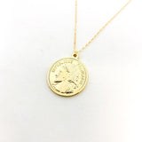 Shayla Large Double - Sided Francaise Coin Necklace | Gold - MTT Collective