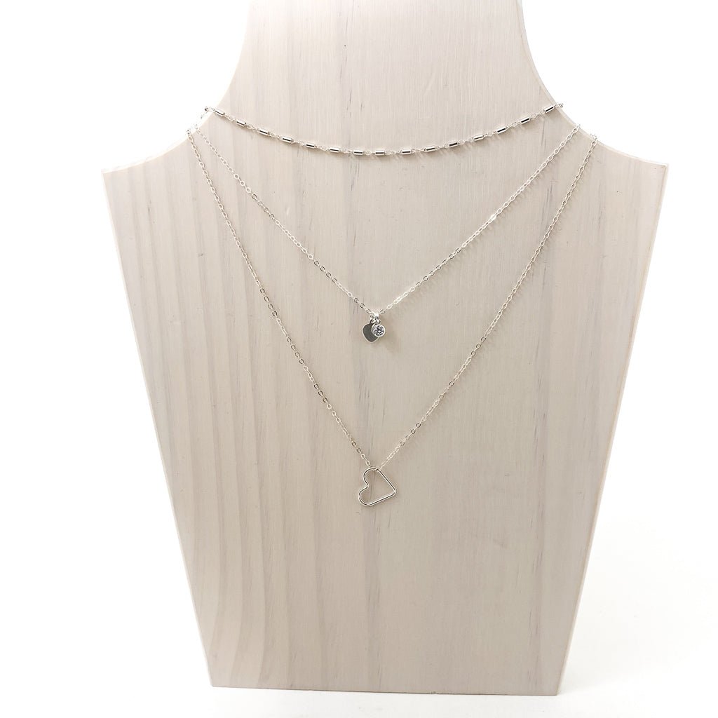 Sparkling Love Necklace Set | Silver - MTT Collective