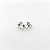 String Of Hearts Toe Ring | Silver - MTT Collective