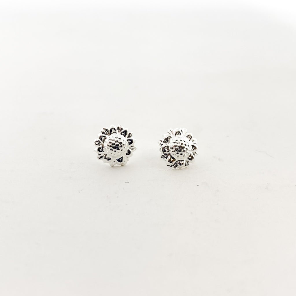 Sunflower Stud Earrings | Silver - MTT Collective