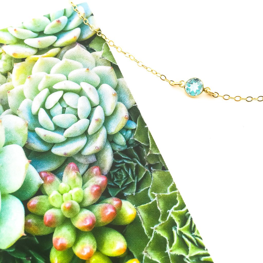 Teagan Blue Topaz Necklace | Gold - MTT Collective