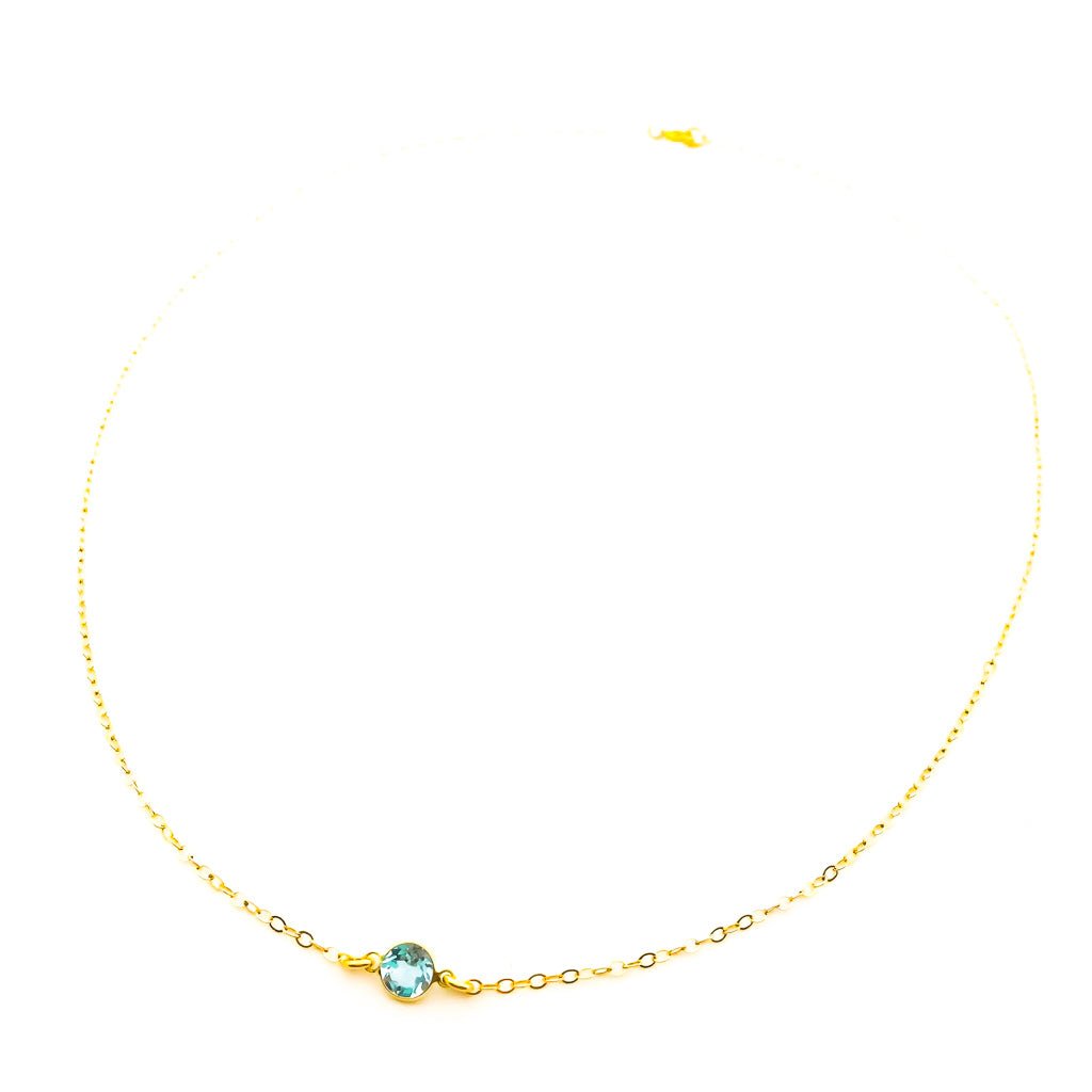 Teagan Blue Topaz Necklace | Gold - MTT Collective