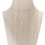 TEXTURED TRIANGLE NECKLACE SET | STERLING SILVER | SET OF 3 - MTT Collective