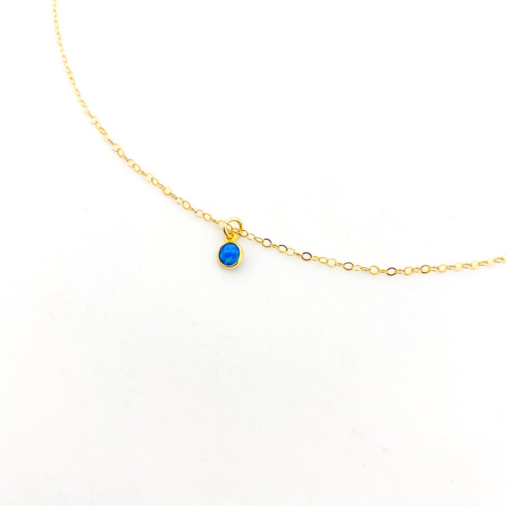 Tina Blue Lab Opal Necklace | Gold - MTT Collective