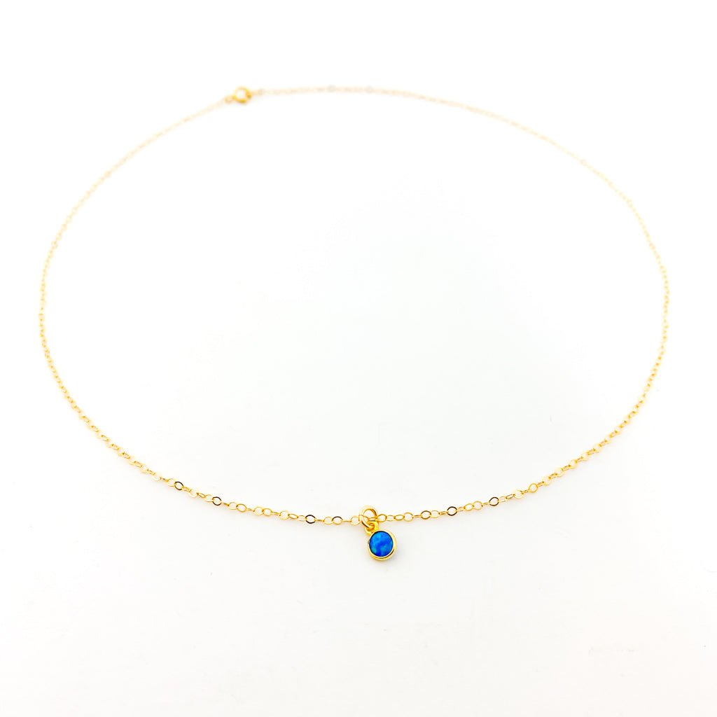 Tina Blue Lab Opal Necklace | Gold - MTT Collective