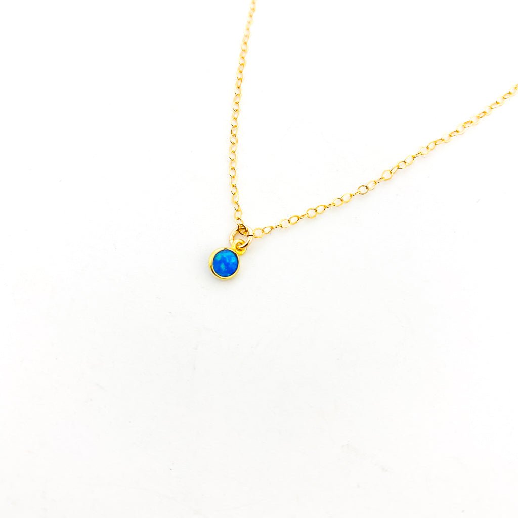 Tina Blue Lab Opal Necklace | Gold - MTT Collective