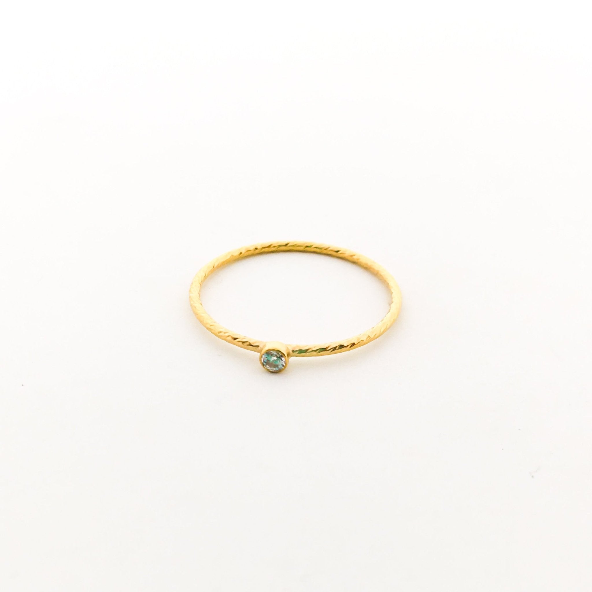 Twisted Cubic Zirconia Stacking Rings |Gold - MTT Collective