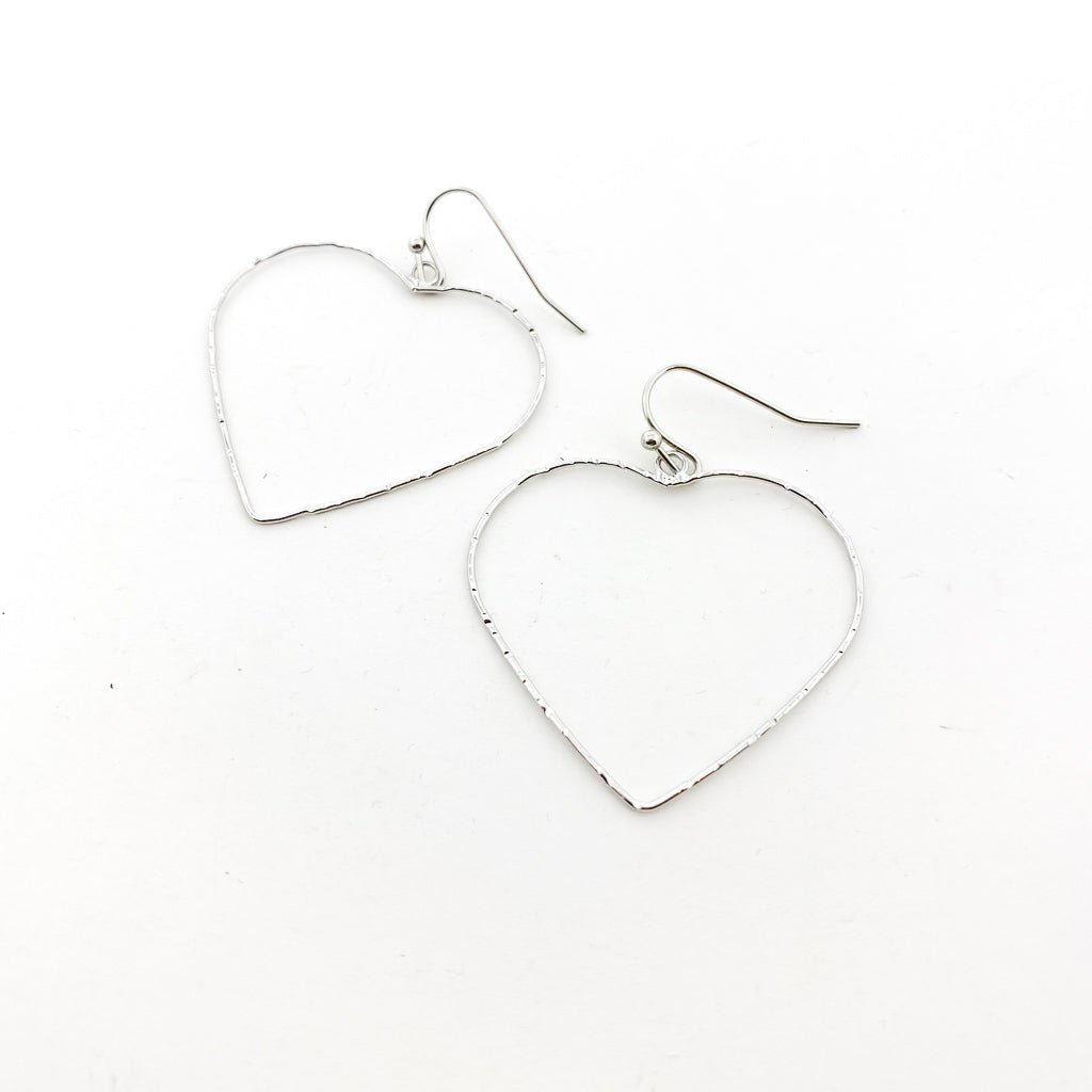 Twisted Large Heart Earrings | Silver - MTT Collective