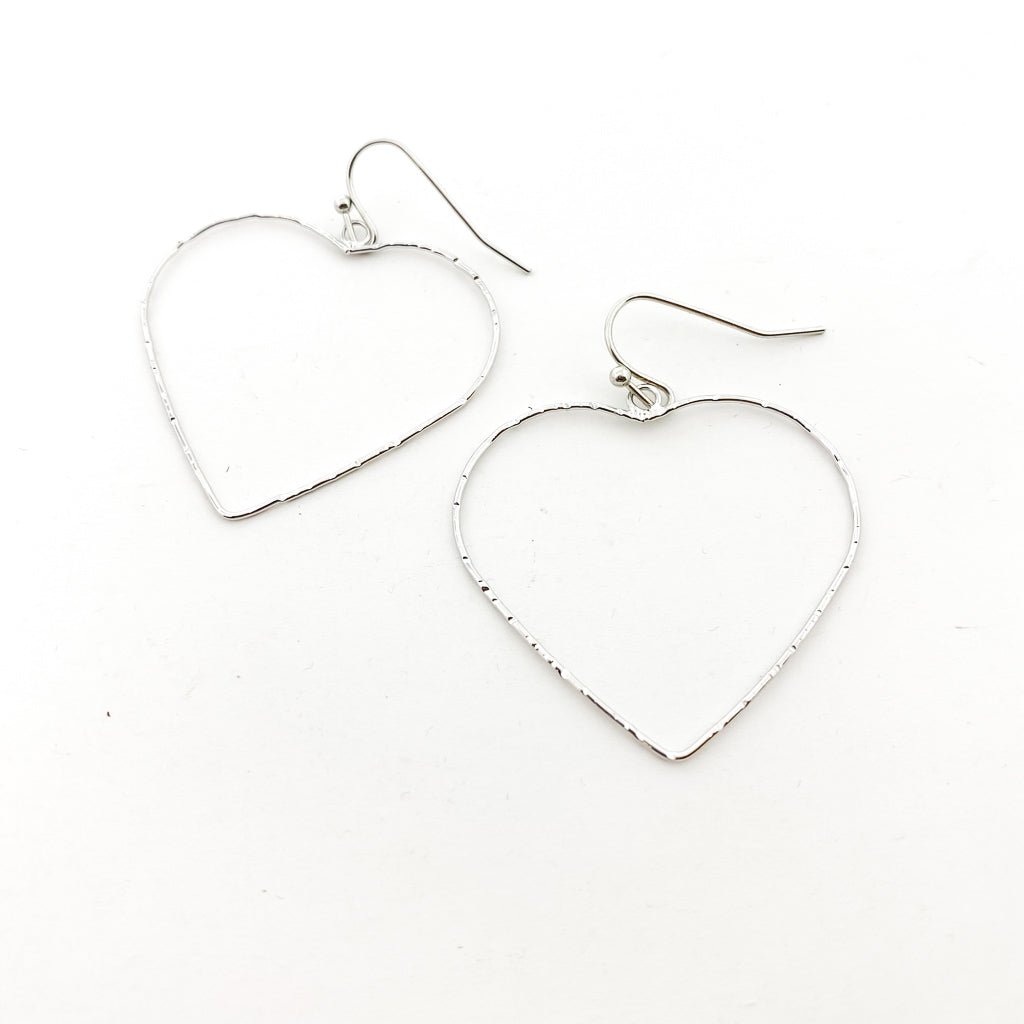 Twisted Large Heart Earrings | Silver - MTT Collective